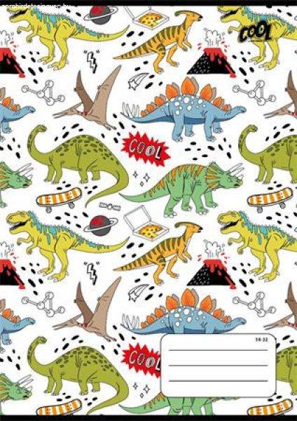 Füzet, tűzött, A5, vonalas, 32 lap, 1. osztály, COOL BY VICTORIA
"Dinosaurus world", "14-32"