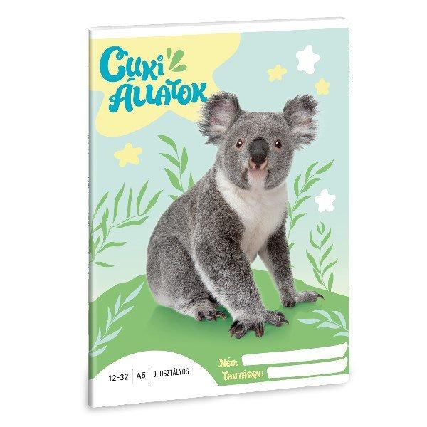 Füzet vonalas ARS UNA A/5 32 lapos 12-32 3. osztályos Cuki-Koala