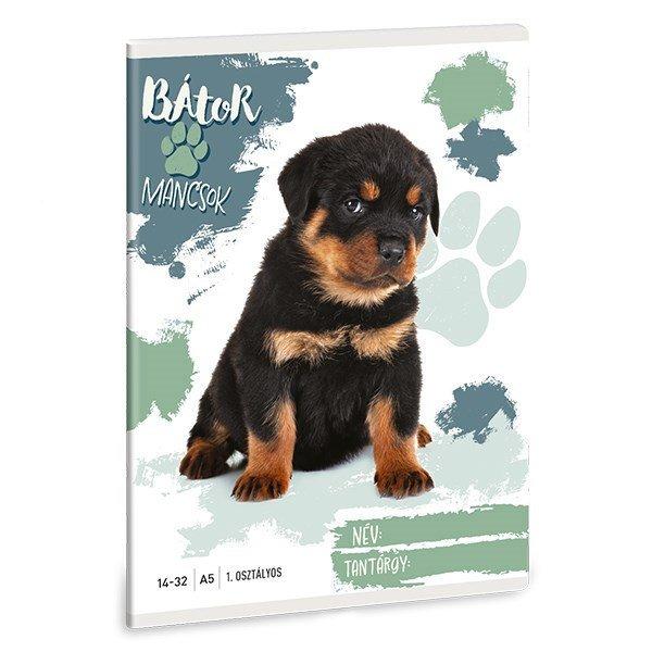 Füzet vonalas ARS UNA A/5 32 lapos 14-32 1. osztályos Bátor
mancsok-Rottweiler