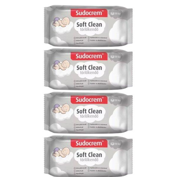 Sudocrem törlőkendő soft clean 55db-os (4 csomagos szett)