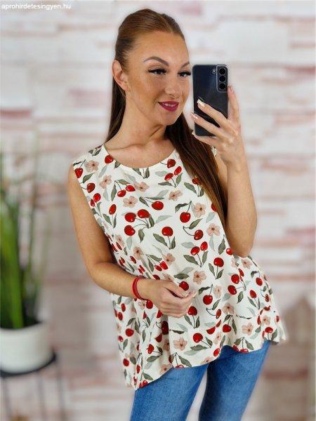 Mintás, A vonalú, hátul hosszított felső L-XL