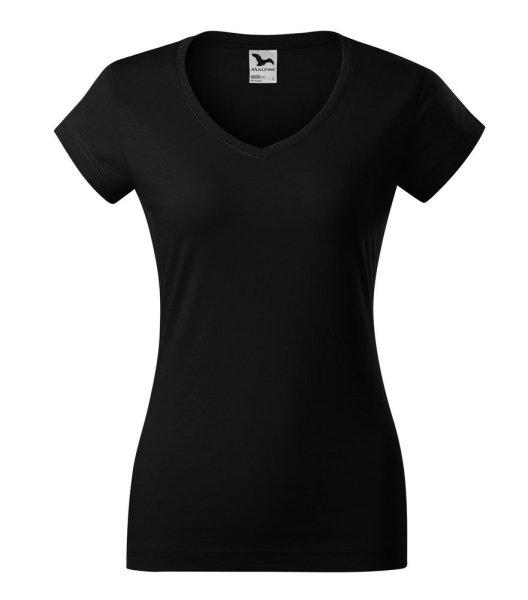 MALFINI Női póló Fit V-neck - Fekete | L