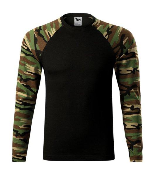 MALFINI Terepszínű hosszú ujjú póló Camouflage LS - Terepszínű barna | S