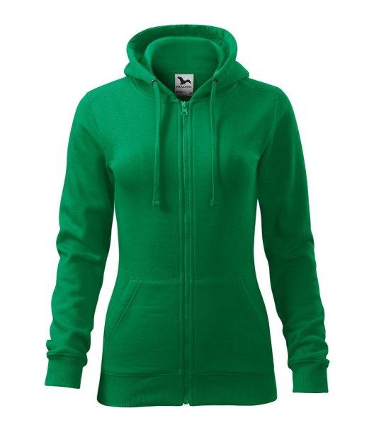 MALFINI Női felső Trendy Zipper - Középzöld | XS