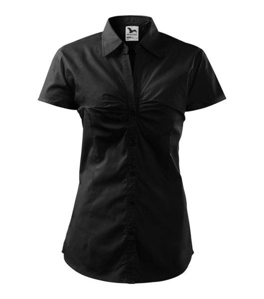 MALFINI Női rövid ujjú galléros ing Chic - Fekete | 2XL