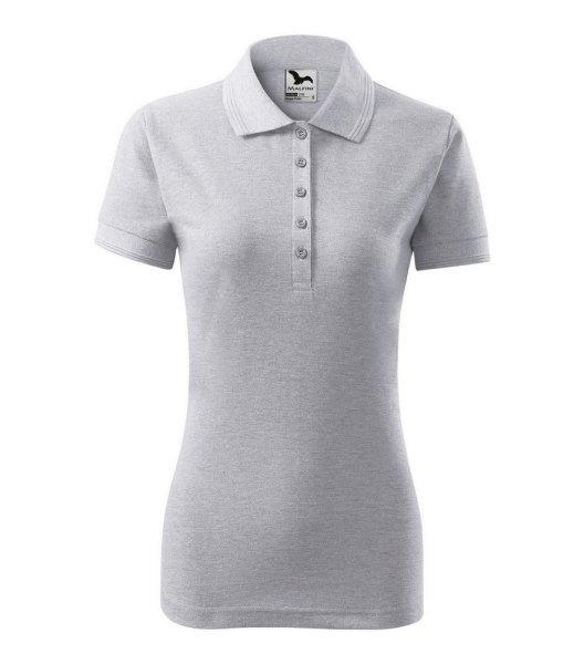 MALFINI Női galléros póló Pique Polo - Világosszürke melírozott | 2XL