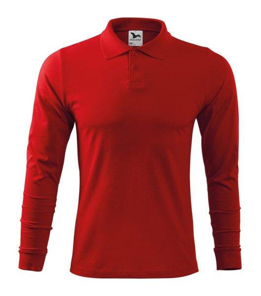 MALFINI Férfi hosszú ujjú galléros póló Single J. LS - Piros | 2XL