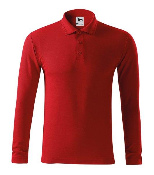 MALFINI Férfi hosszú ujjú galléros póló Pique Polo LS - Piros | 2XL