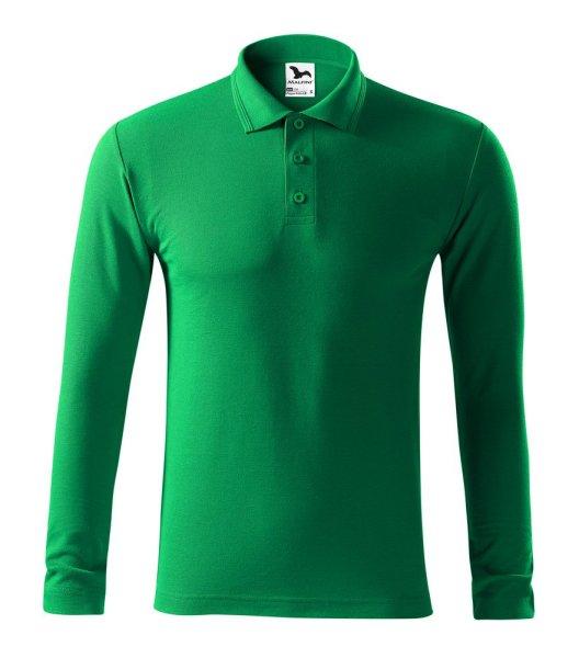 MALFINI Férfi hosszú ujjú galléros póló Pique Polo LS - Középzöld | 3XL