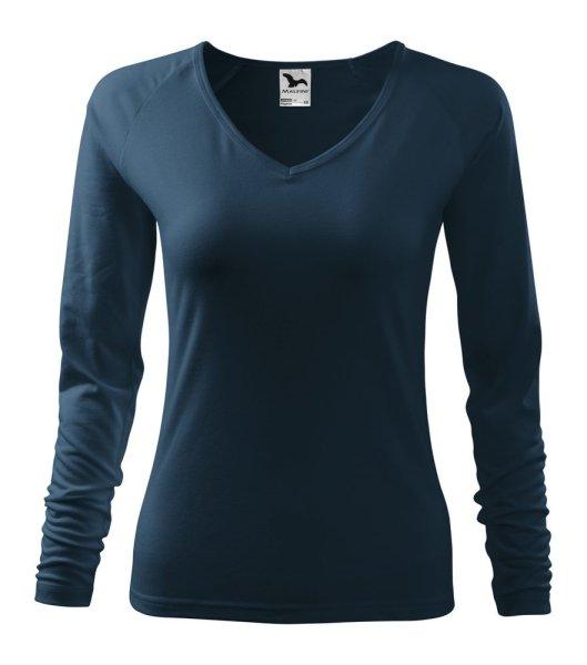 MALFINI Női hosszú újjú póló Elegance - Tengerészkék | 2XL