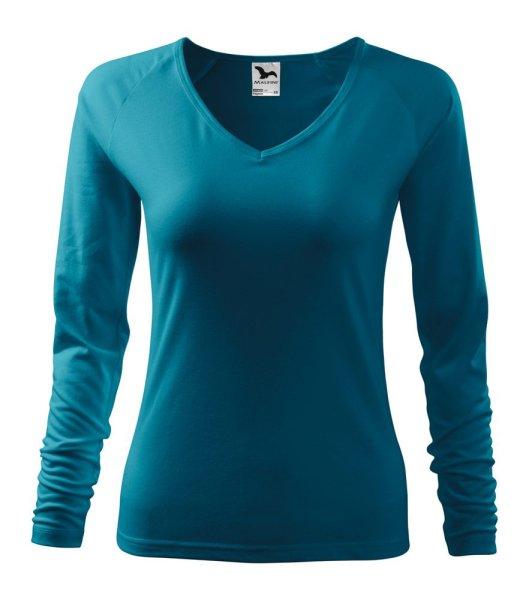 MALFINI Női hosszú újjú póló Elegance - Sötét türkiz | 2XL