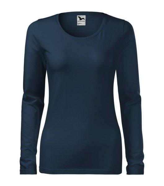 MALFINI Női hosszú újjő póló Slim - Tengerészkék | 2XL