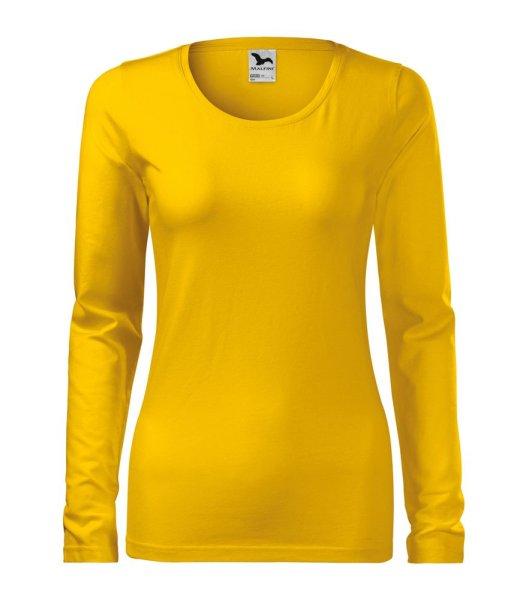 MALFINI Női hosszú újjő póló Slim - Sárga | 2XL