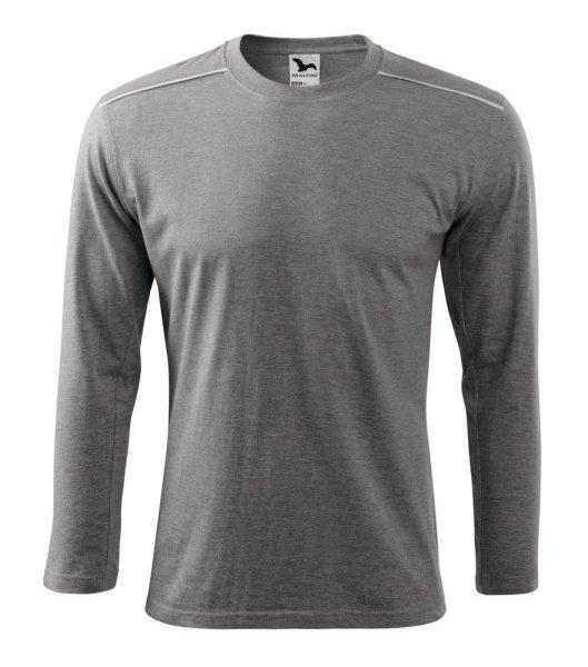 MALFINI Hosszú újjú póló Long Sleeve - Sötétszürke melírozott | 3XL