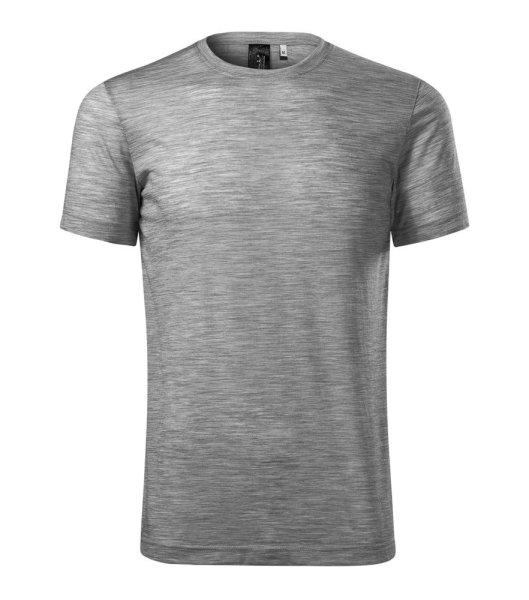 MALFINI Férfi póló Merino Rise - Sötétszürke melírozott | 3XL