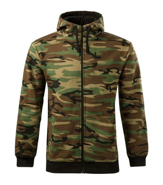 MALFINI Férfi pulóver Camo Zipper - Terepszínű barna | 2XL
