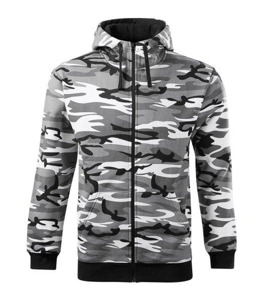 MALFINI Férfi pulóver Camo Zipper - Terepszínű szürke | 3XL