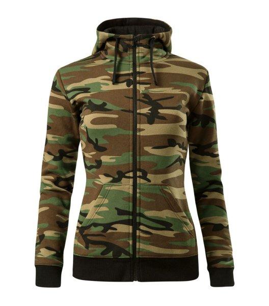 MALFINI Női pulóver Camo Zipper - Terepszínű barna | 2XL