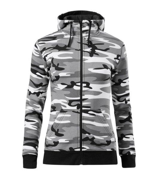 MALFINI Női pulóver Camo Zipper - Terepszínű szürke | 2XL
