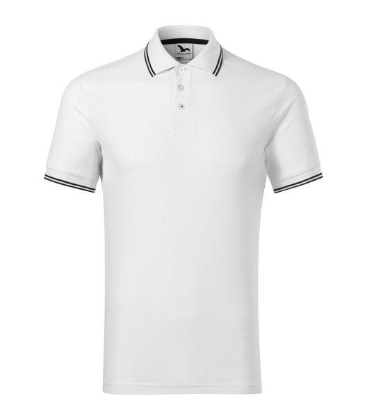 MALFINI Férfi galléros póló Focus - Fehér | 3XL