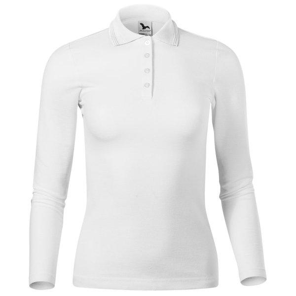 MALFINI Női hosszú ujjú póló Pique Polo LS - Fehér | 2XL