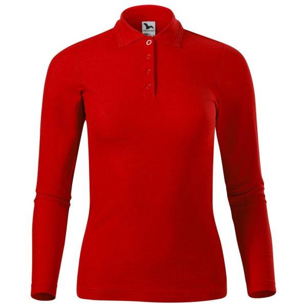 MALFINI Női hosszú ujjú póló Pique Polo LS - Piros | 2XL