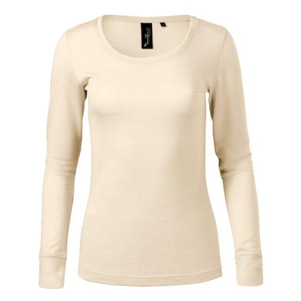 MALFINI Női hosszú ujjú póló Merino Rise LS - Mandulaszín | 2XL