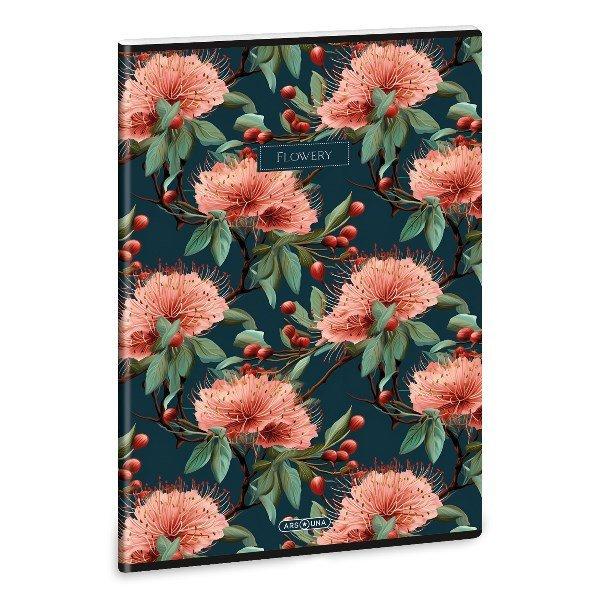 Füzet vonalas ARS UNA A/4 40 lapos Extra kapcsos Flowery Green