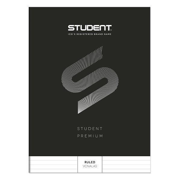 Füzet vonalas ICO Student Black Prémium A/4 80 lapos