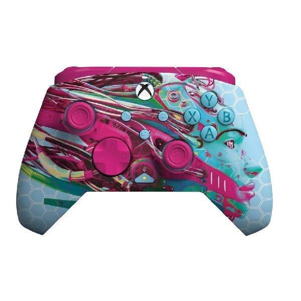 PDP Wired Controller for Xbox Series, Xbox one, PC, Rematch Glow, blue-pink