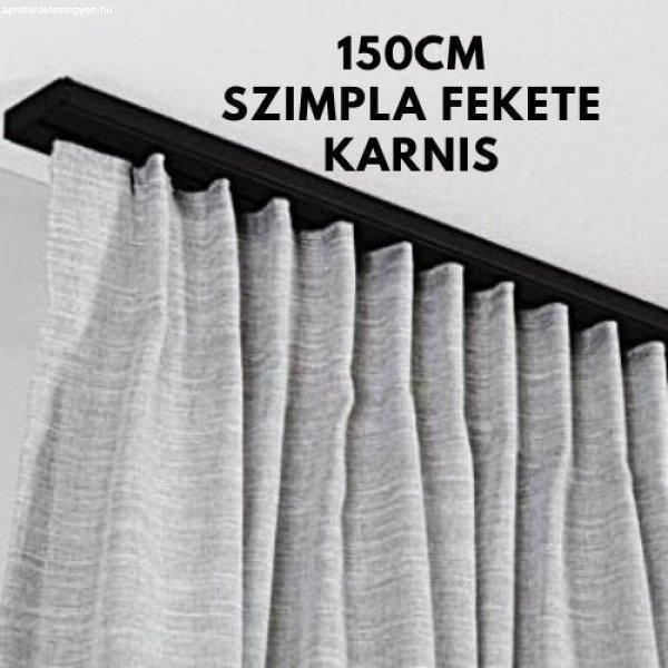 1 soros mennyezeti karnissín garnitúra 150cm – fekete színben
(tartozékokkal)