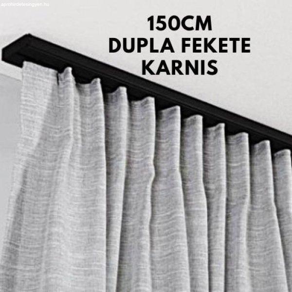 2 soros mennyezeti karnissín garnitúra 150cm – fekete színben
(tartozékokkal)