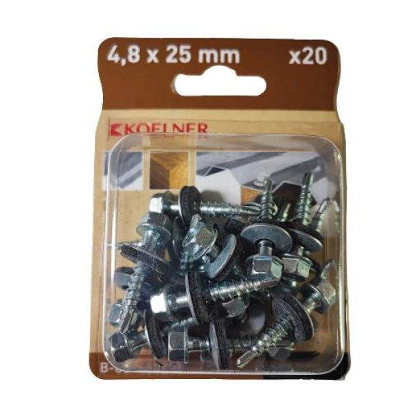 4.8x25 mm hatlapfejű red.fúróhegyű önf.lem.csavar fához+EPDM