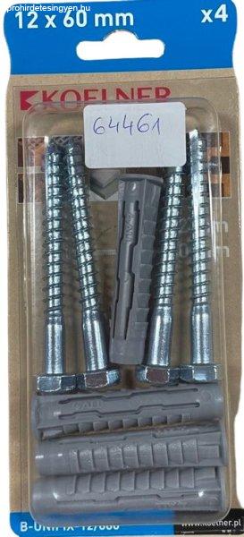 Koelner UNIPLUG dübel 12x60mm állványcsavarral 8x80mm B-UNIFIX-12/880