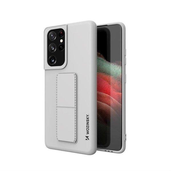 Wozinsky kitámasztható tok Flexible Silicone telefontok Stand Samsung Galaxy
S21 Ultra 5g szürke