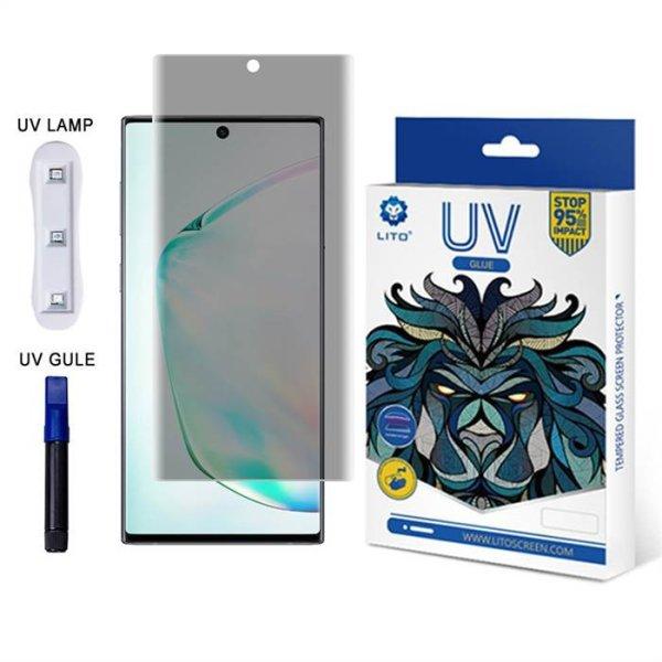 Samsung S20 Ultra Lito UV Liquid Glue Privacy 3D Üvegfólia - Átlátszó