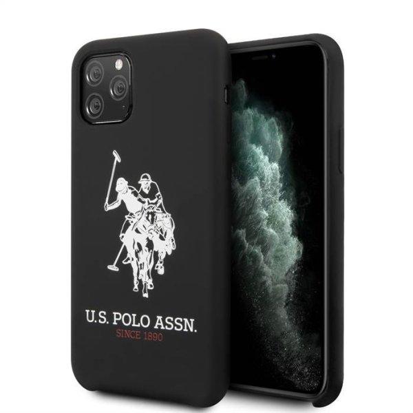 Apple iPhone 11 Pro Max U.S.Polo USHCN65SLHRBK Liquid Silicon Hátlap - Fekete