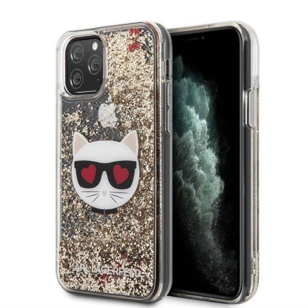 Apple iPhone 11 Pro Max KARL LAGERFELD KLHCN65LCGLGO Liquid Glitter TPU Hátlap
- Arany