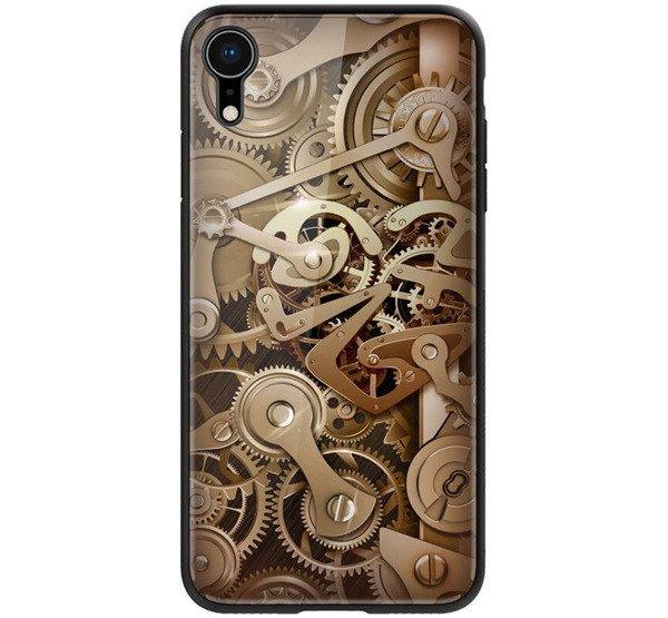 NILLKIN GEAR telefonvédő szilikon keret (BUMPER, közepesen ütésálló,
edzett üveg hátlap, fogaskerék minta) BARNA Apple iPhone XR 6.1