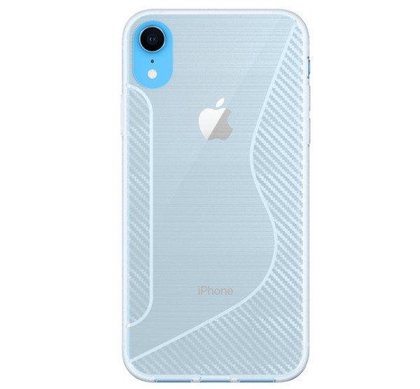 Szilikon telefonvédő (S-line, karbon minta) ÁTLÁTSZÓ Apple iPhone XR 6.1