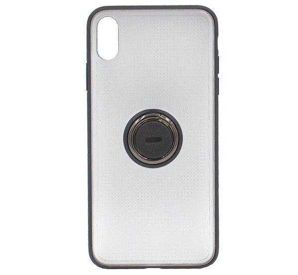 BASEUS szilikon telefonvédő (asztali tartó funkció, telefontartó gyűrű,
beépített fémlemez) FEKETE Apple iPhone XR 6.1