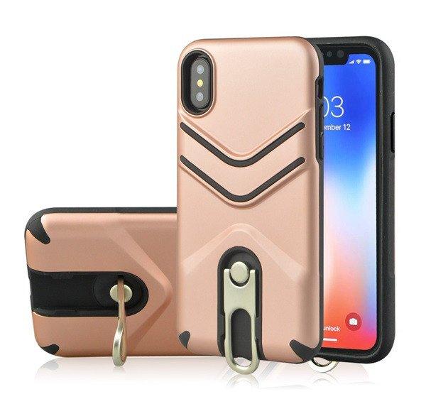 Defender műanyag telefonvédő (közepesen ütésálló, gumírozott, fém
kitámasztó) ROZÉARANY Apple iPhone XR 6.1
