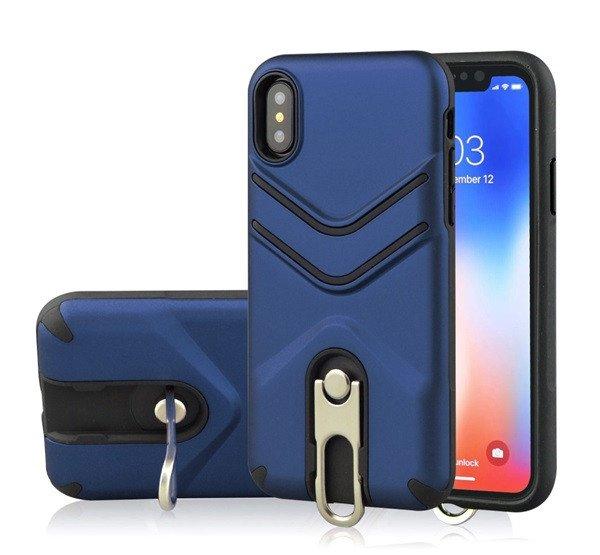 Defender műanyag telefonvédő (közepesen ütésálló, gumírozott, fém
kitámasztó) SÖTÉTKÉK Apple iPhone XR 6.1