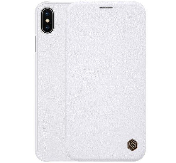 NILLKIN QIN tok álló, bőr hatású (FLIP, oldalra nyíló, bankkártya
tartó) FEHÉR Apple iPhone XS Max 6.5