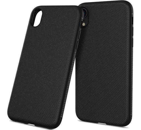 Szilikon telefonvédő (közepesen ütésálló, csíkos minta) FEKETE Apple
iPhone XR 6.1