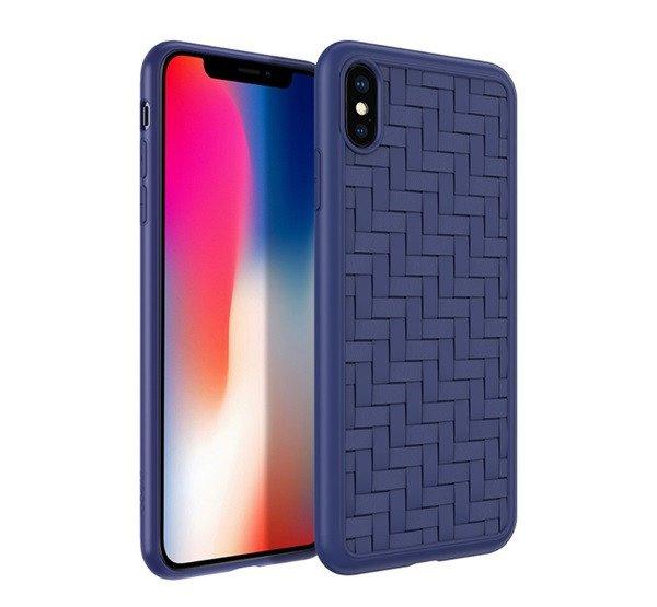 HOCO TRACERY szilikon telefonvédő (fonott minta) KÉK Apple iPhone XS Max 6.5
