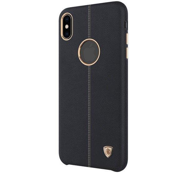 NILLKIN ENGLON műanyag telefonvédő (bőr hatású, varrás minta, logó
kivágás) FEKETE Apple iPhone XS Max 6.5