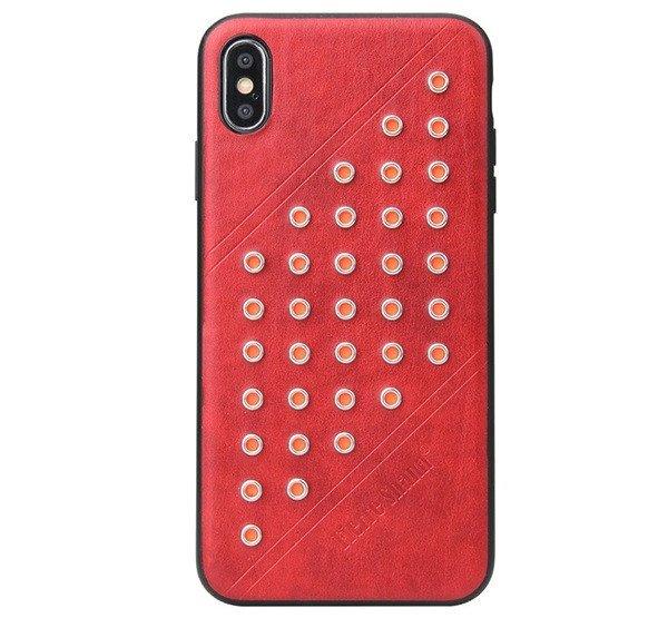 FIERRE SHANN műanyag telefonvédő (bőr hatású hátlap, szegecses) PIROS
Apple iPhone XS Max 6.5