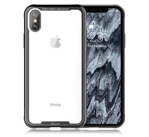 ROAR Glass Airframe telefonvédő szilikon keret (BUMPER, közepesen
ütésálló, edzett üveg hátlap) FEKETE Apple iPhone XS Max 6.5