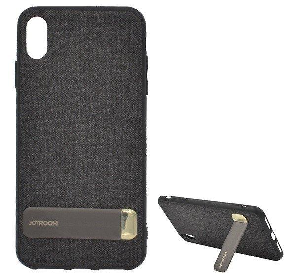 JOYROOM szilikon telefonvédő (textil bevonat, kitámasztó) FEKETE Apple
iPhone XS Max 6.5